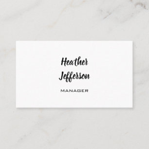 Carte De Visite Trendy Stylish Manécriture Professionnel Plain