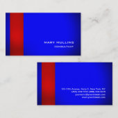 Carte De Visite Trendy Stylish Red Blue Modern Elegant (Devant / Derrière)