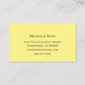 Carte De Visite Trendy Succulent Botanique Cactus Jaune (Dos)