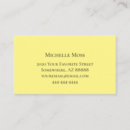 Carte De Visite Trendy Succulent Botanique Cactus Jaune (Dos)