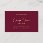 Carte De Visite Trendy Template Gold Text Calligraphy Luxurious (Dos)