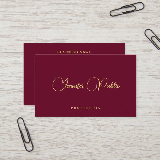 Carte De Visite Trendy Template Gold Text Calligraphy Luxurious (Devant/Arrière en situation)
