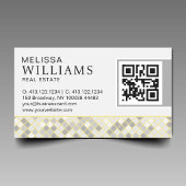 Carte De Visite Trendy Yellow & Gray Diamond Mosaic 