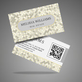 Carte De Visite Trendy Yellow & Gray Diamond Mosaic 