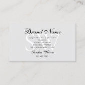 Carte De Visite Très élégant Blanc clair Pastel Gris avec Monogram (Dos)