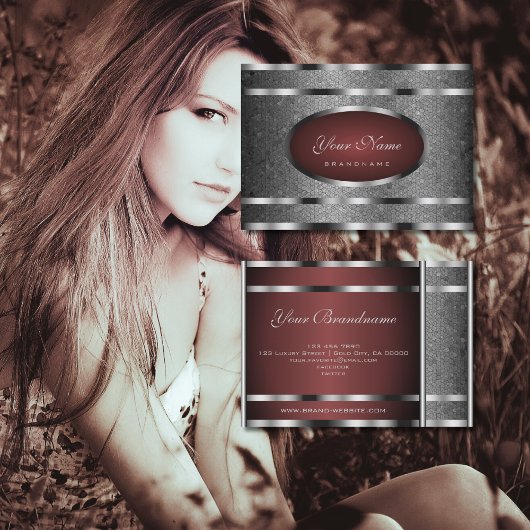 Carte De Visite Très élégant Motif serpent Chrome effet argent