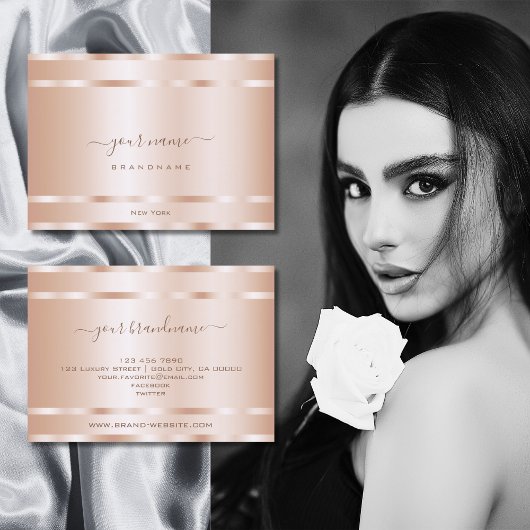 Carte De Visite Très élégant Rose Gold Effet Professionnel Moderne