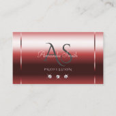 Carte De Visite Très élégant Vin Rouge Diamants Chimiques Initiale (Devant)