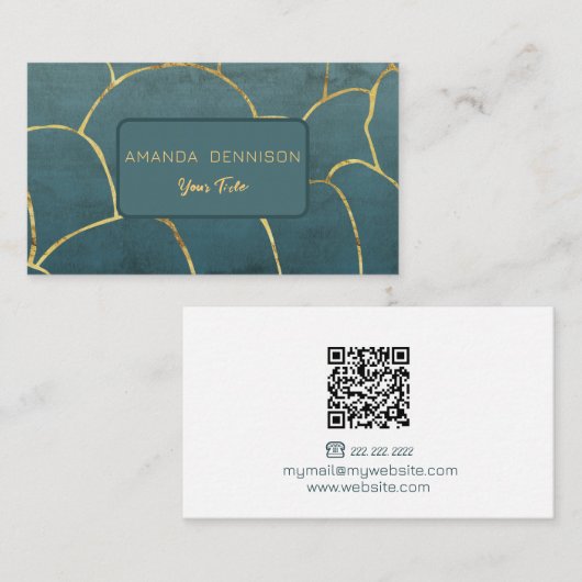 Carte De Visite Trésor Abstrait sous-marin Code QR (Devant / Derrière)