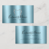 Carte De Visite Trésor turquoise Dentiste de dents d'argent brilla (Devant / Derrière)