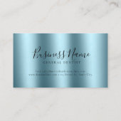 Carte De Visite Trésor turquoise Dentiste de dents d'argent brilla (Dos)