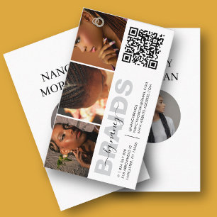 Carte De Visite Tressage Typographie Photo Collage Code QR