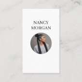 Carte De Visite Tressage Typographie Photo Collage Code QR (Dos)