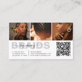 Carte De Visite Tressage Typographie Photo Collage Code QR (Devant)