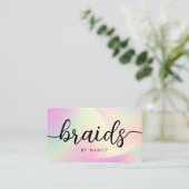 Carte De Visite Tressages Typographie Script Holographique iridesc (Debout devant)