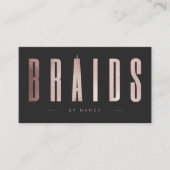 Carte De Visite Tresses or Rose chic (Devant)