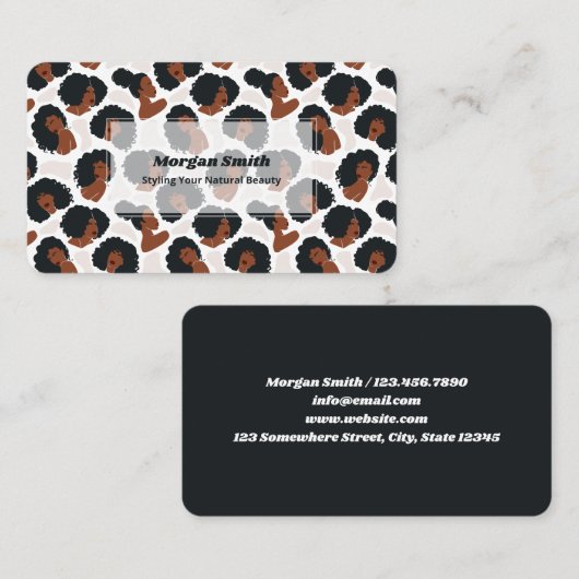 Carte De Visite Tresses pour cheveux Afro (Devant / Derrière)