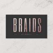 Carte De Visite Tresses Rose Gold Chic (Devant)