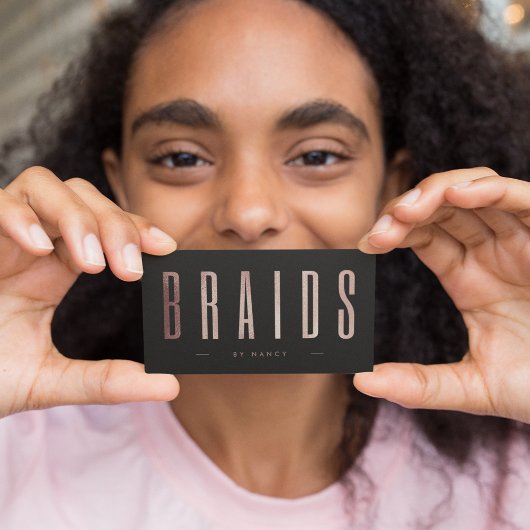 Carte De Visite Tresses Rose Gold Chic