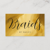 Carte De Visite Tresses Typographie Or broche (Devant)