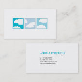 Carte De Visite Tri Carrés - nuages (Devant / Derrière)