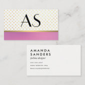 Carte De Visite Triage or et Pois / pourpre (Devant / Derrière)