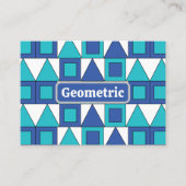 Carte De Visite Triangle Carré bleu turquoise géométrique (Devant)
