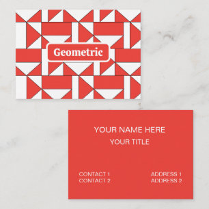 Carte De Visite Triangle Carré Géométrique Blanc Orange