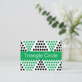 Carte De Visite Triangle Cercle Géométrique Noir Vert (Debout devant)