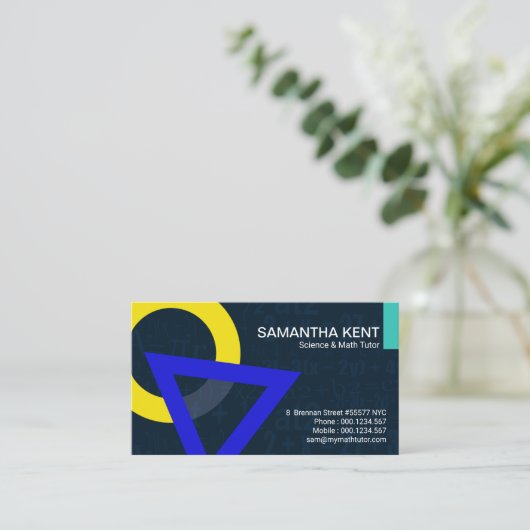 Carte De Visite Triangle circulaire Math Tutor d'équation de mathé (Debout devant)