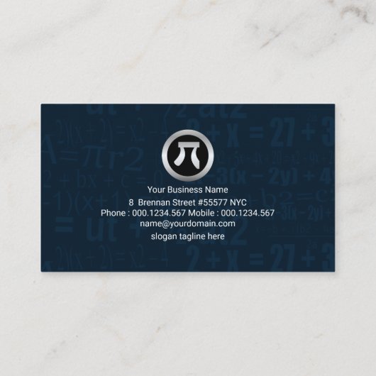 Carte De Visite Triangle circulaire Math Tutor d'équation de mathé (Dos)