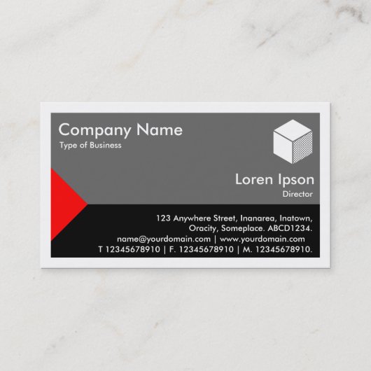 Carte De Visite Triangle de bord - rouge, noir et gris (Devant)