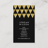 Carte De Visite Triangle d'or Noir et Faux Vertical moderne (Dos)