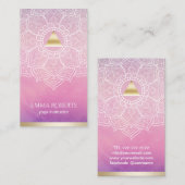 Carte De Visite Triangle et mandala d'or d'aquarelle d'instructeur (Devant / Derrière)