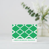 Carte De Visite Triangle Géométrique Diamant Vert (Debout devant)