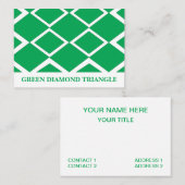 Carte De Visite Triangle Géométrique Diamant Vert (Devant / Derrière)