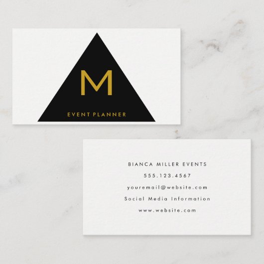 Carte De Visite Triangle géométrique simple (Devant / Derrière)