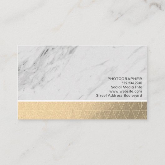 Carte De Visite Triangle Motif Gold Foil | Shimmer (Dos)