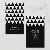 Carte De Visite Triangle noir blanc moderne géométrique (Devant / Derrière)