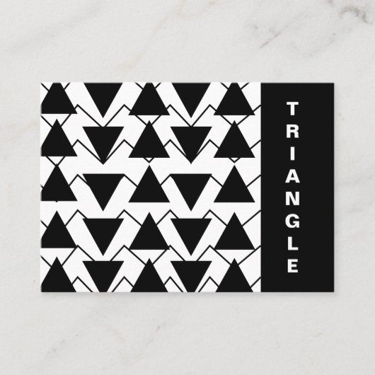 Carte De Visite Triangle noir et blanc Chevron Stripes (Devant)