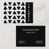 Carte De Visite Triangle noir et blanc Chevron Stripes (Devant / Derrière)