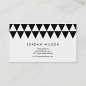 Carte De Visite Triangle noir et blanc Motif géométrique moderne (Dos)