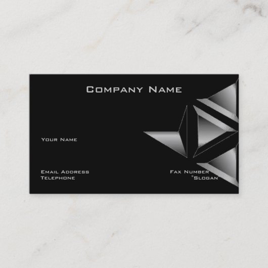 Carte de visite triangle | Premium | Design noir (Devant)
