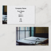 Carte De Visite Triangle, règle et boussole - Finition Platine (Devant / Derrière)