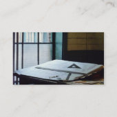 Carte De Visite Triangle, règle et boussole - Finition Platine (Dos)