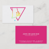 Carte De Visite triangle rose rhode island (Devant / Derrière)