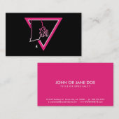 Carte De Visite triangle rose rhode island (Devant / Derrière)