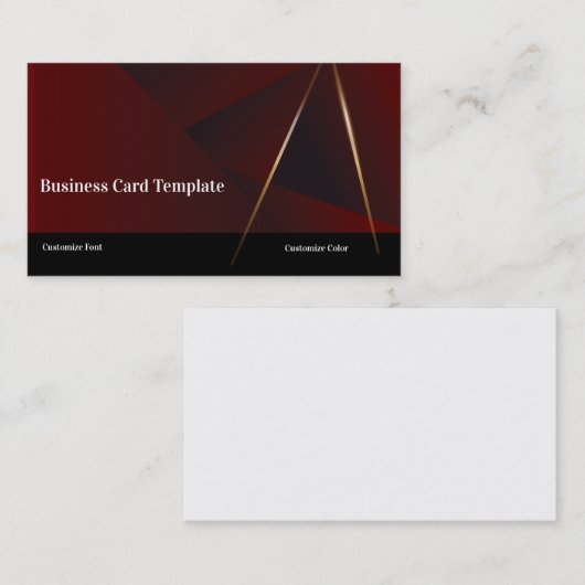 Carte De Visite Triangle simple Abstrait Red Classy (Devant / Derrière)