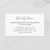 Carte De Visite Triangle unique Beurre d'éviscération de bougies à (Dos)