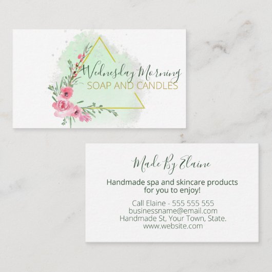 Carte De Visite Triangle unique Beurre d'éviscération de bougies à (Devant / Derrière)